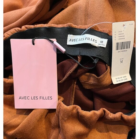 Anthropologie Avec Les Filles Slit Front Sueded Leggings M - Picture 4 of 4